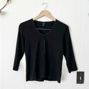 Vintage Gap 2003 Bowtie Top Size M Lace Trim